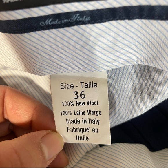 Saks Fifth Avenue Pants men’s Size 36 Navy Blue Wool made in Italy - Picture 5 of 8